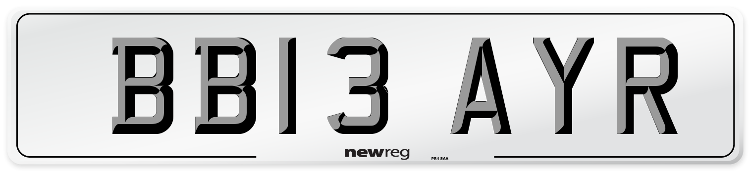 BB13 AYR Number Plate from New Reg